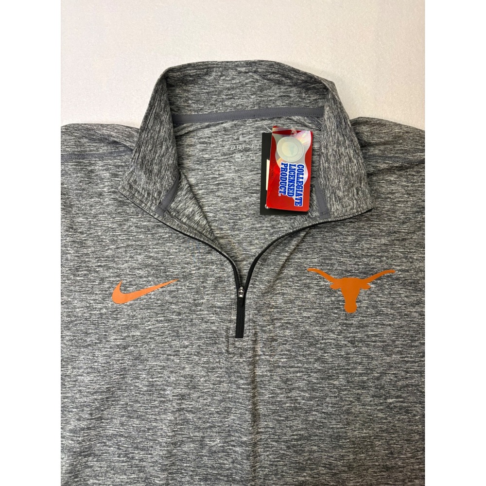 Nike Texas Longhorns Dri-FIT Grey Space Dye Quarter Zip Longsleeve Shirt XXL NWT